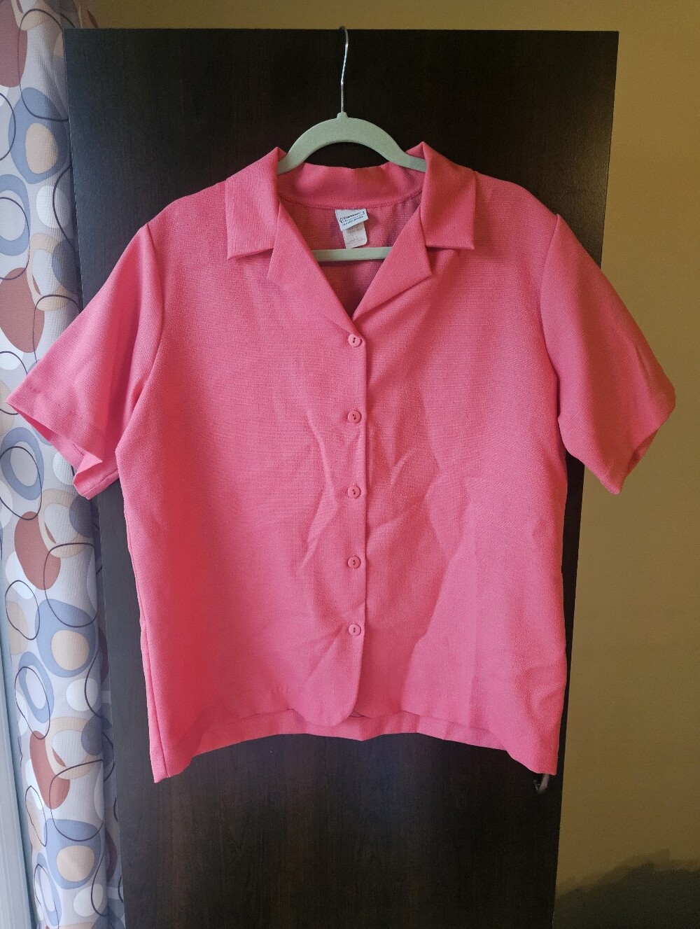 Haband Pink Button Front Top Size Large